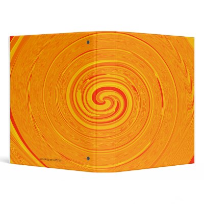 Abstract Orange "Cyclone" Design 3 Ring Binder by bd5178