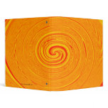 Abstract Orange "Cyclone" Design 3 Ring Binder