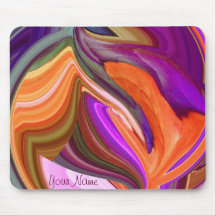 Abstract Orange Leaf Art Mousepad *personalize*