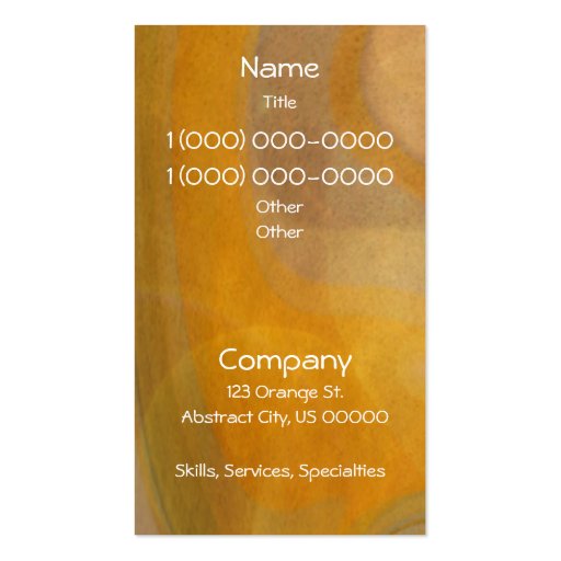 Abstract Orange Popsicles Business Card Templates (back side)