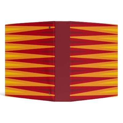 Abstract orange red sun rays pattern binders by TheStationeryShop
