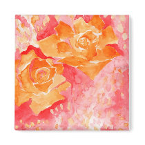 Abstract Orange Roses Magnet magnets