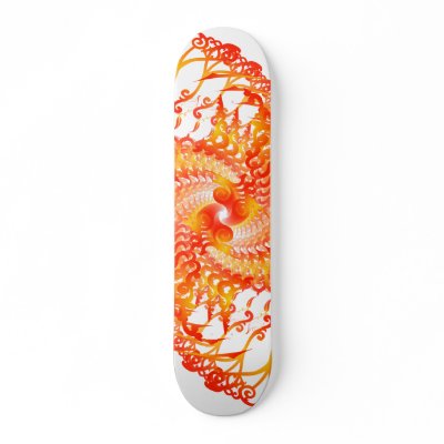 Abstract Orange Spiral: Vector Drawing: Skateboard by spiritswitchboard