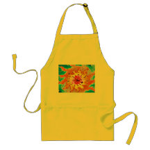 Abstract Orange Sun on a Light Blue Background Apron