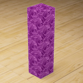 Abstract Orchid Colored Rose Wallpaper Pattern Wine Box