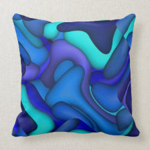 Abstract Out of The Blue Design Throw Pillows