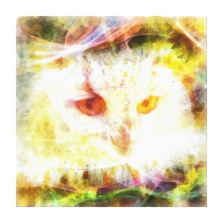 Abstract owl head painting canvas print