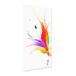 Abstract Paint Splatter Bird of Paradise Canvas Prints
