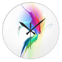 Abstract Paint Splatter Butterfly Clock