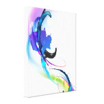 Abstract Paint Splatter Morning Glory Gallery Wrap Canvas