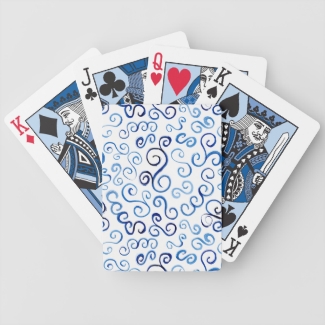 Abstract Painted Blue Curves