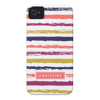 Abstract Painted Stripes Monogram iPhone 4 Case-Mate Cases