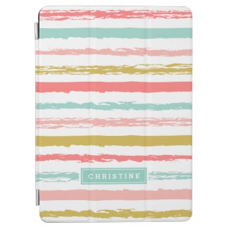 Abstract Painted Stripes Monogram iPad Air Cover