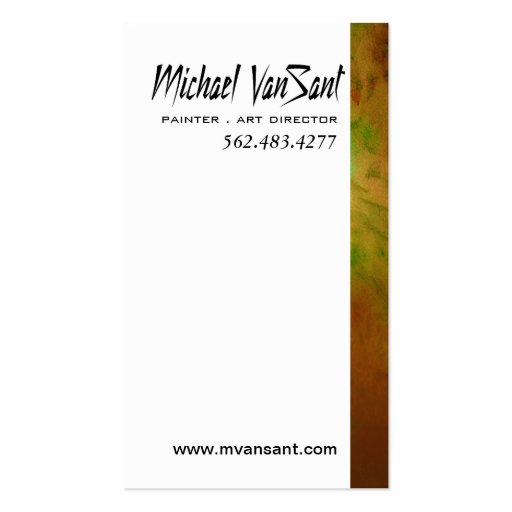 "Abstract" Painter, Graphic Artist, Art Director Business Card Templates (back side)
