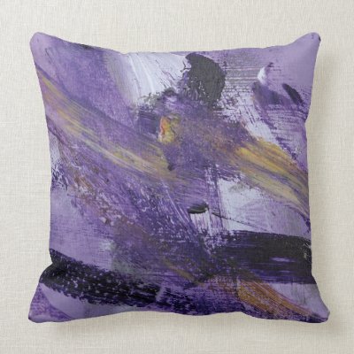 Abstract Painting 41 Purple Madness Throw Pillows