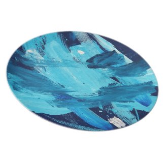 Abstract Painting 68 Ocean Tide Dinner Plates