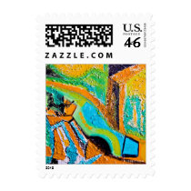 Abstract Painting Mixed Media Postage