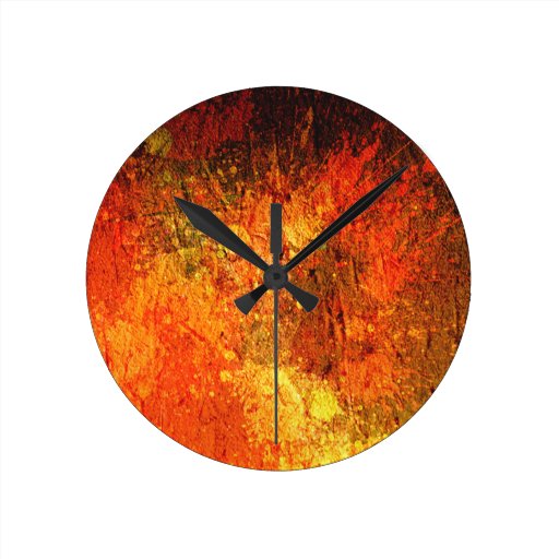 Abstract Painting on Canvas Round Wall Clocks Zazzle