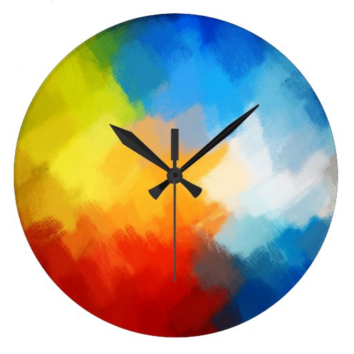 Abstract Painting | Retro Colorful Clock | Zazzle