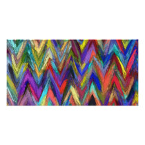 Abstract painting styled background personalized photo card