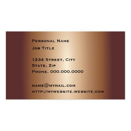 Abstract Paisley Bronze Business Card (back side)