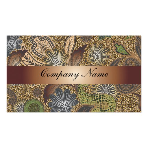 Abstract Paisley Bronze Business Card (front side)