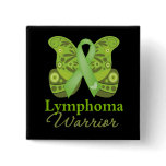 Abstract Paisley Butterfly - Lymphoma Warrior Pinback Button