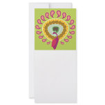 abstract paisley peacock on green custom rack card