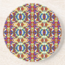 Abstract Pansy Flower Fractal Beverage Coaster