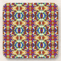 Abstract Pansy Flower Fractal Drink Coaster