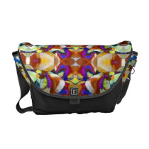 Abstract Pansy Flower Fractal Messenger Bag