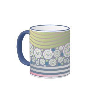 Abstract Pastel Circles Waves Stripes Coffee Mug
