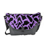 Abstract Pattern in Black and Purple. Courier Bags