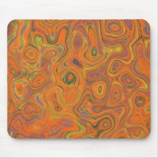 Abstract Pattern in Orange, Purple and Green Swirl Mousepad