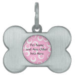 Abstract Pattern. Pink and White. pet tags