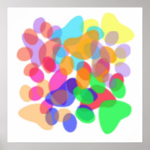 Abstract Paw Prints Print