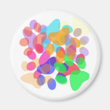 Abstract Paw Prints Round Magnet