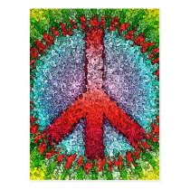 Abstract Peace Sign postcards