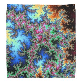Abstract Peacock Feathers - colorful fractal art Bandana