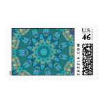 Abstract Peacock Feathers Postage