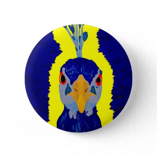 Abstract Peacock Head button