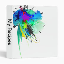 Abstract Peacock Paint Splatters 3 Ring Binders