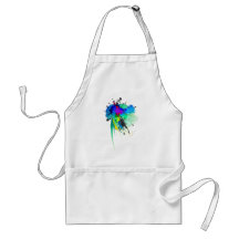 Abstract Peacock Paint Splatters Apron