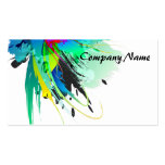 Abstract Peacock Paint Splatters Business Card Template