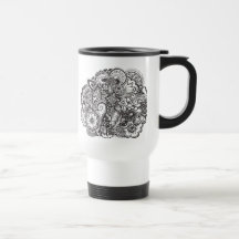Abstract pen and ink doodle mug