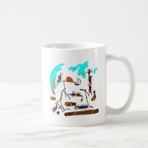 abstract person mugs