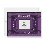 Abstract Photo Frame Purple Custom Announcement