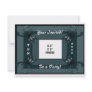 Abstract Photo Frame Teal Custom Invitations