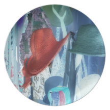 Abstract Photography - Hats Skewed with Border Party Plates