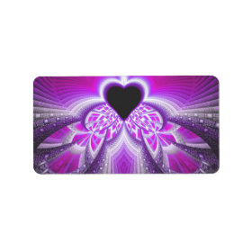 Abstract Pink And Purple Fractal Pattern Labels